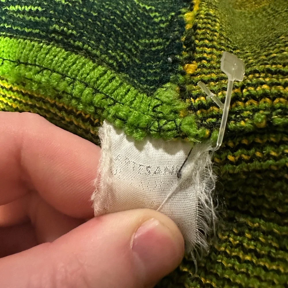 Vintage Hippie Green Artesan Eagle Sweater! - Picture 2 of 8